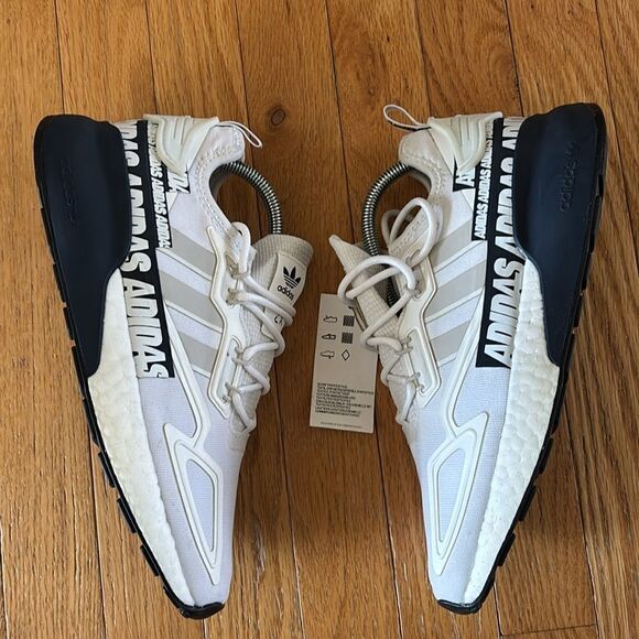 ADIDAS Shoes ZX 2K BOOST WHITE/BLUE tailgate‎ M 8 / W 9.5 Running shoes NEW - Picture 4 of 9